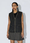 Dr. Denim Enver Worker Vest Jeans Weste Unisex Aged Black