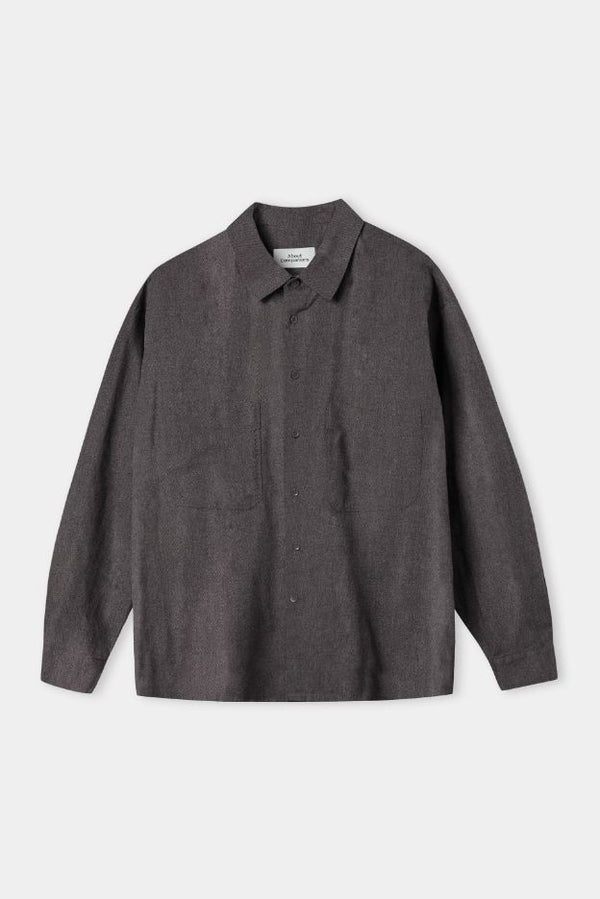 About Companions Dario Flanell-Overshirt in Mud – Vorderansicht