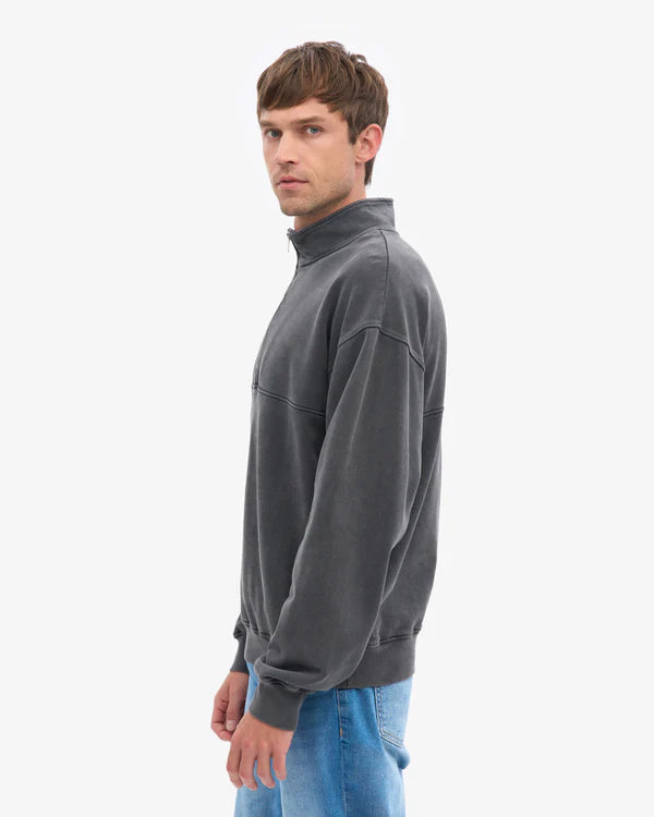 Colorful Standard Organic Quarter Zip Faded Black Pullover