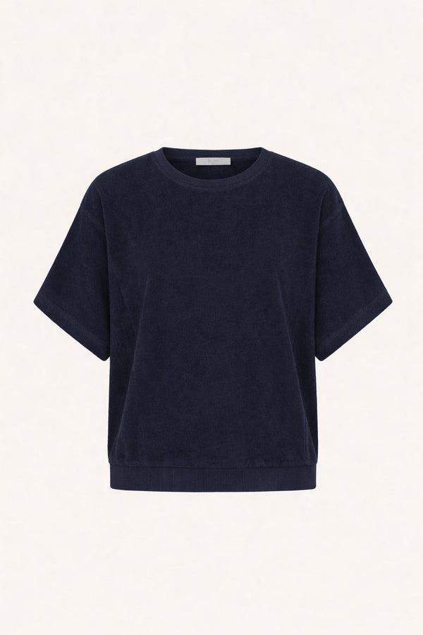 By-Bar Nuki Slub Top Midnight Damen Shirt Bio-Baumwolle dunkelblau