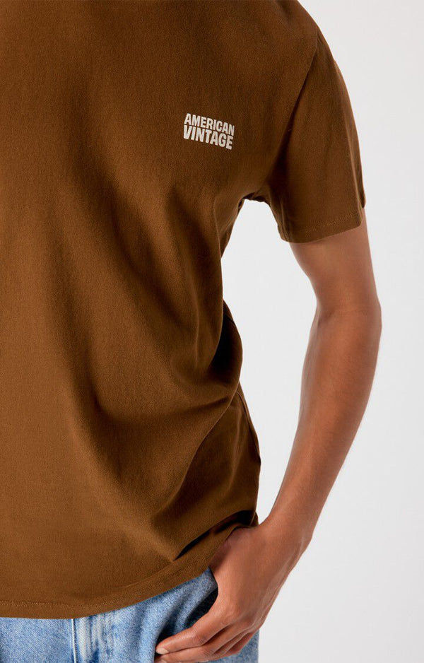 American Vintage Ykobow Herren-T-Shirt Moka Braun – Ansicht 3
