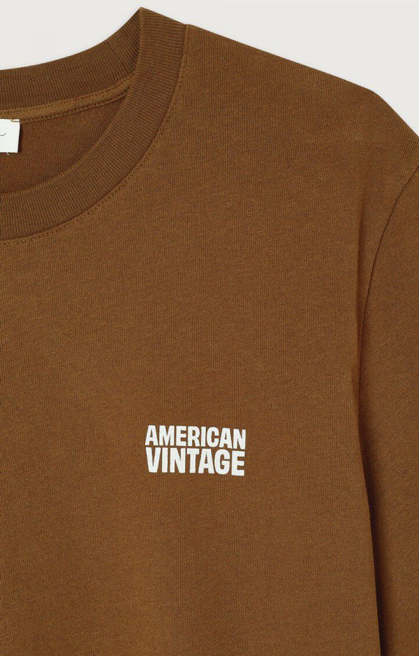 American Vintage Ykobow Herren-T-Shirt Moka Braun – Ansicht 6