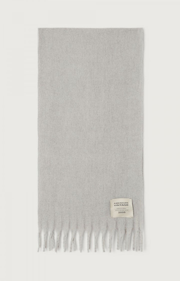American Vintage Zinaco Schal Grey Black Melange Logo