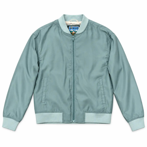 Arniko Binam Jacket 2.0 Green Satin Bomberjacke Herren salbeigrün