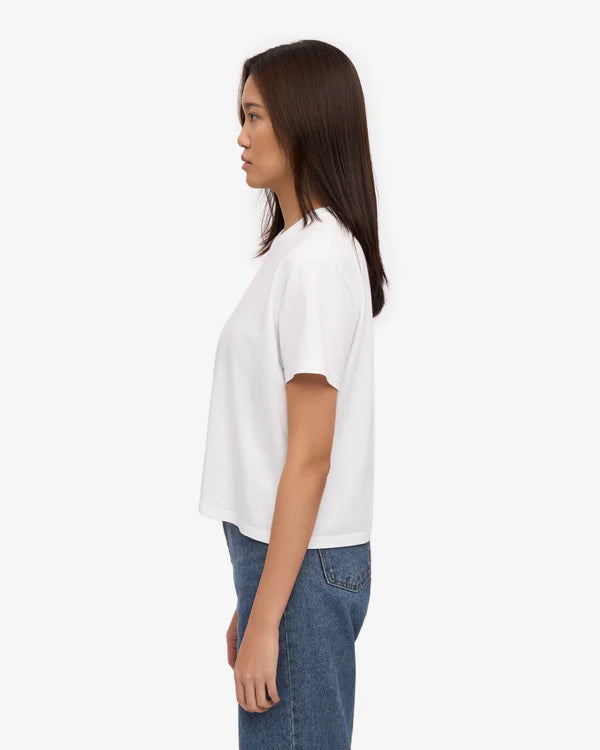 Colorful Standard Organic Boxy Crop Tee Optical White Damen T-Shirt weiß