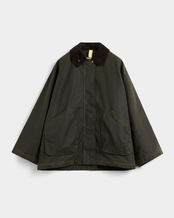 Brixtol Textiles Davonna Olive Damen Wachsjacke Wasserabweisend grün