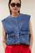 By-Bar Maggie Denim Sleeveless Jacket Weste Damen blau