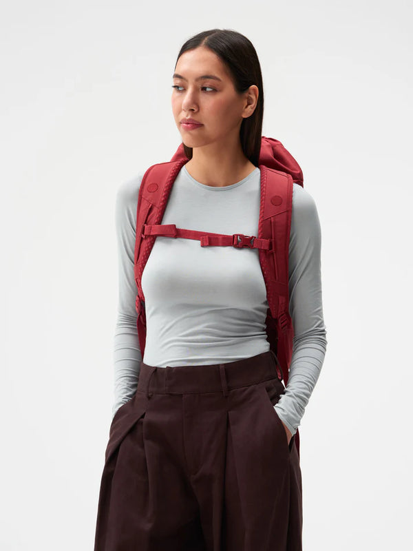 pinqponq Blok Medium Siena Red Backpack Rucksack dunkelrot