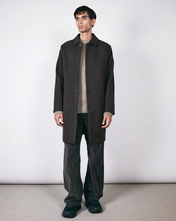 Brixtol Textiles T-Coat Wool Brown Herren Wollmantel braun