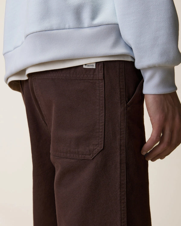 Faguo Hagenau Brown Workwear Hose Herren Baumwolle braun