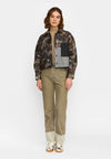 Selfhood Cropped Shirt Damen Jacquard Denim Overshirt Jacke schwarz