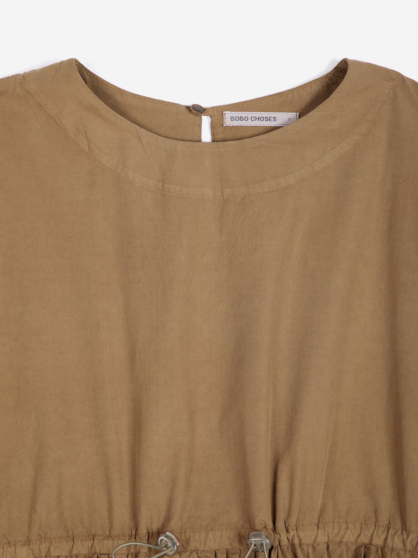 Bobo Choses Poplin Elastic Waist Dress Khaki Damen Maxi Kleis khaki