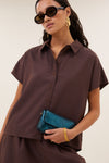 By-Bar Barley Tan Stripe Blouse Damen Bluse braun