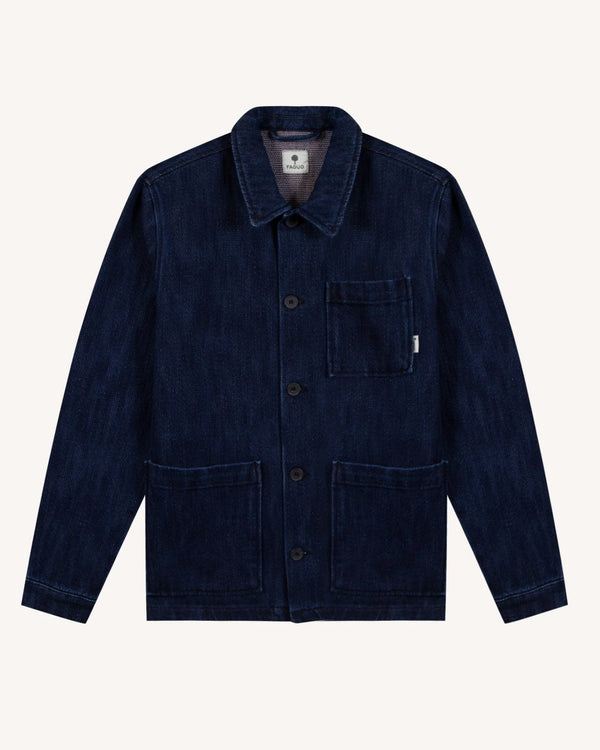 Faguo Lorge Denim Jacke Blau Herren Bio-Baumwolle blau
