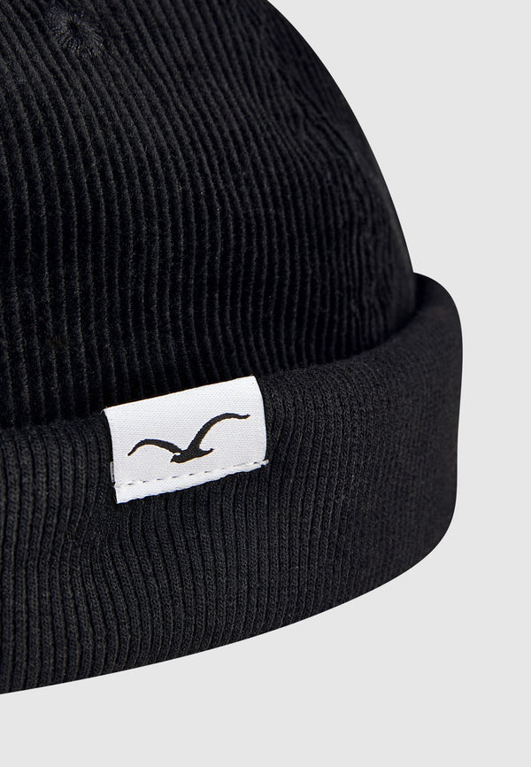 Cleptomanicx Brimless Cord Cap in Schwarz – Corddetail
