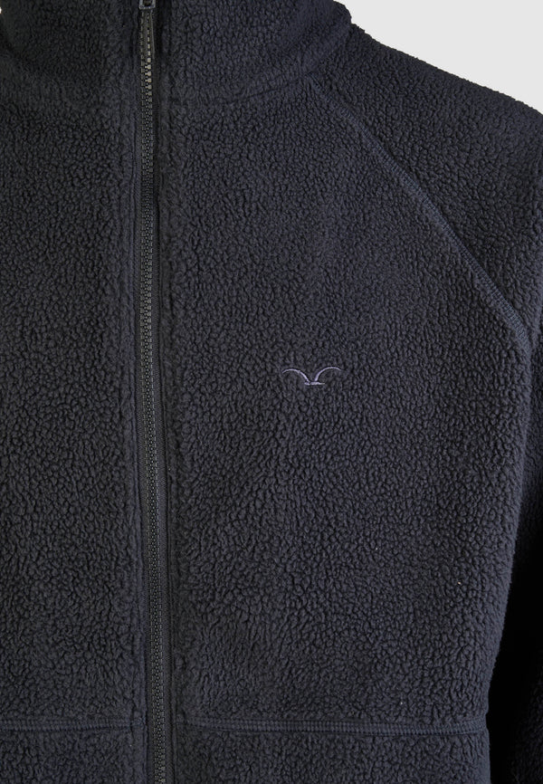 Cleptomanicx Flaneur Teddyfleecejacke Blue Graphite – Ansicht 4