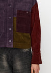 Selfhood Cropped Shirt Darkpurple Damen Cord Hemd Overshirt lila