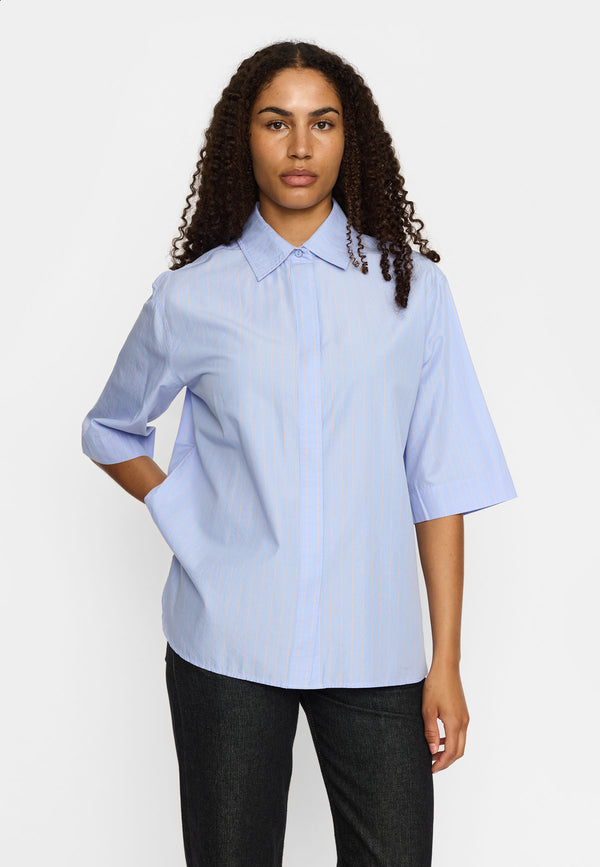 Selfhood Shirt Shortsleeve Kurzarm Hemd Damen hellblau