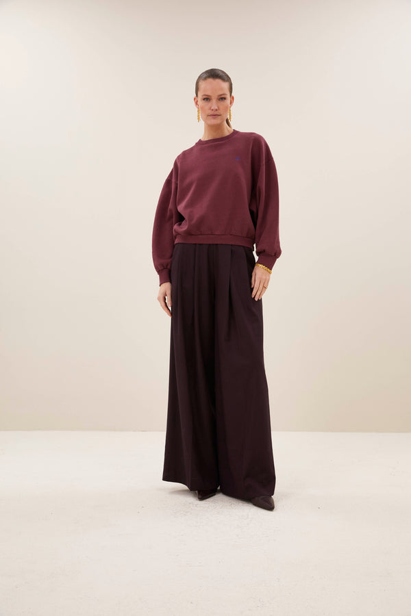 By-Bar Malyn Logo Sweater Burgundy Crush Damen Pullover rot