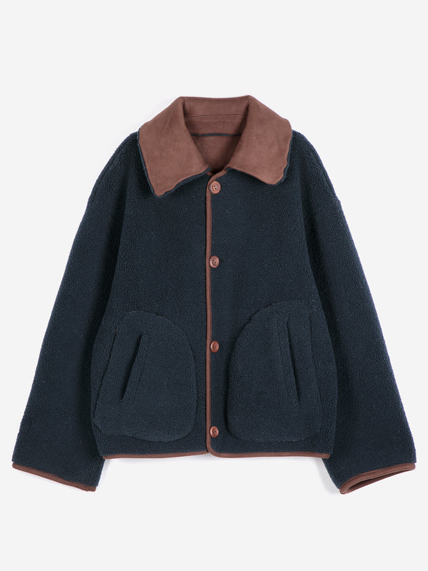 Bobo Choses Soft Reversible Sherpa Jacket Damen Wendejacke braun blau