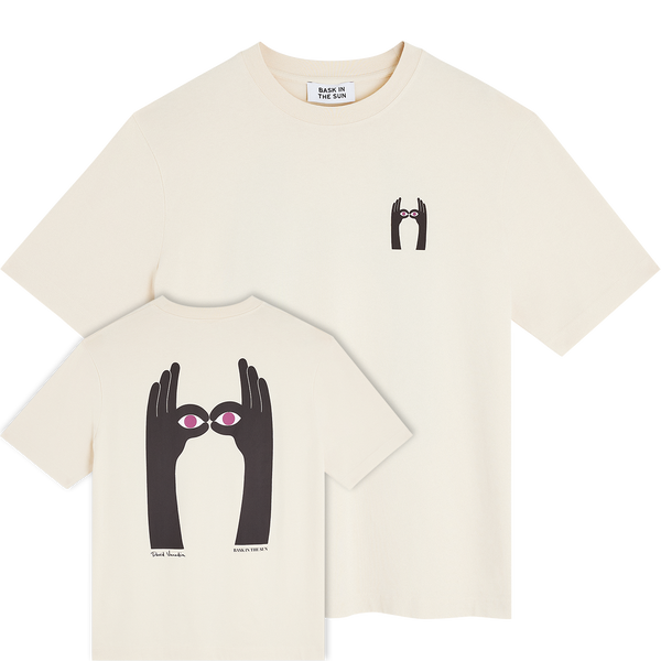 Bask in the Sun Look Tee Ivory Herren T-Shirt Relaxed Fit creme