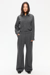 Elvine Dilay Mid Grey Melange Damen Bundfaltenhose Wide Leg grau