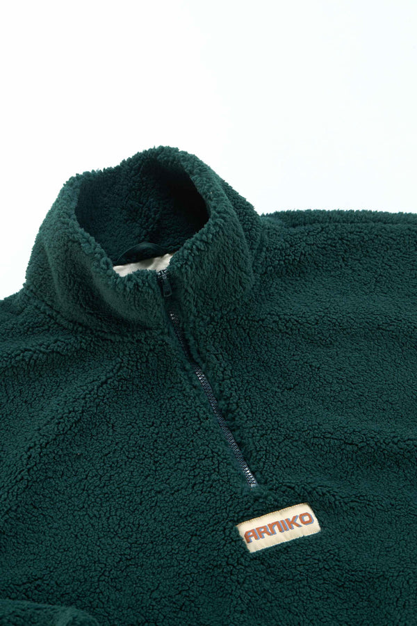 Arniko Moha Half Zip Fleecejacke Forest Unisex Recycelt grün