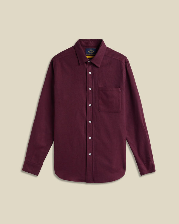 Portuguese Flannel Teca Shirt Bordeaux Herren Hemd rot