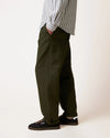 Faguo Landais Wide Leg Hose Khaki Herren Bio-Baumwolle grün