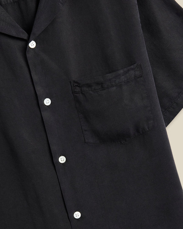 Portuguese Flannel Black Dogtown Kurzarm Hemd Herren schwarz