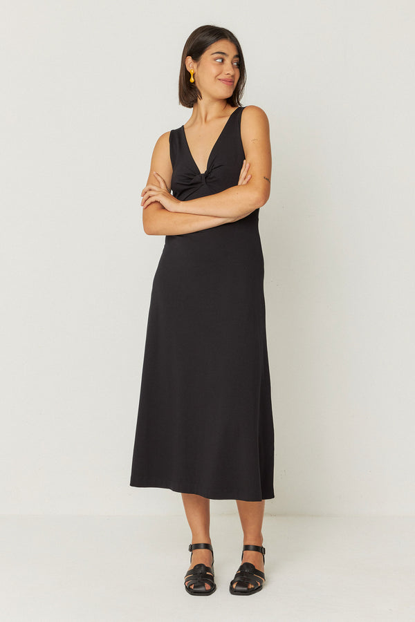 SKFK Kala Dress Damen Midikleid schwarz