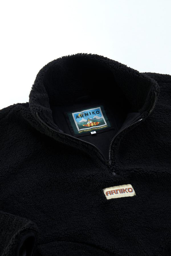 Arniko Moha Half Zip Fleecejacke Black Unisex Recycelt schwarz