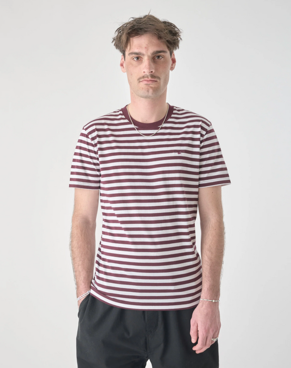 Cleptomanicx Ligull Winetasting Stripe Tee T-Shirt Herren gestreift