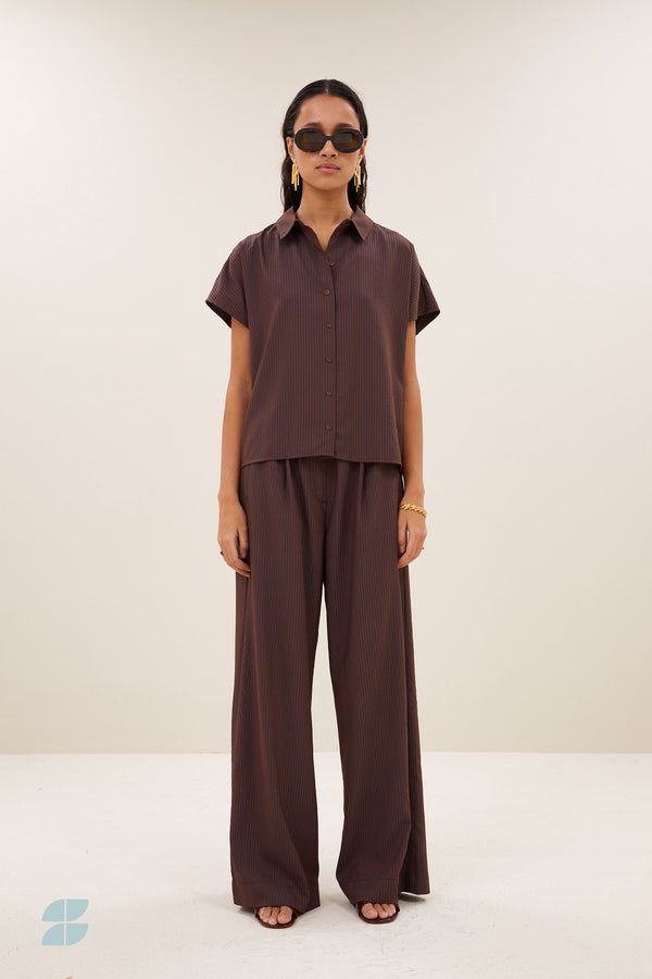 By-Bar Barley Tan Stripe Blouse Damen Bluse braun