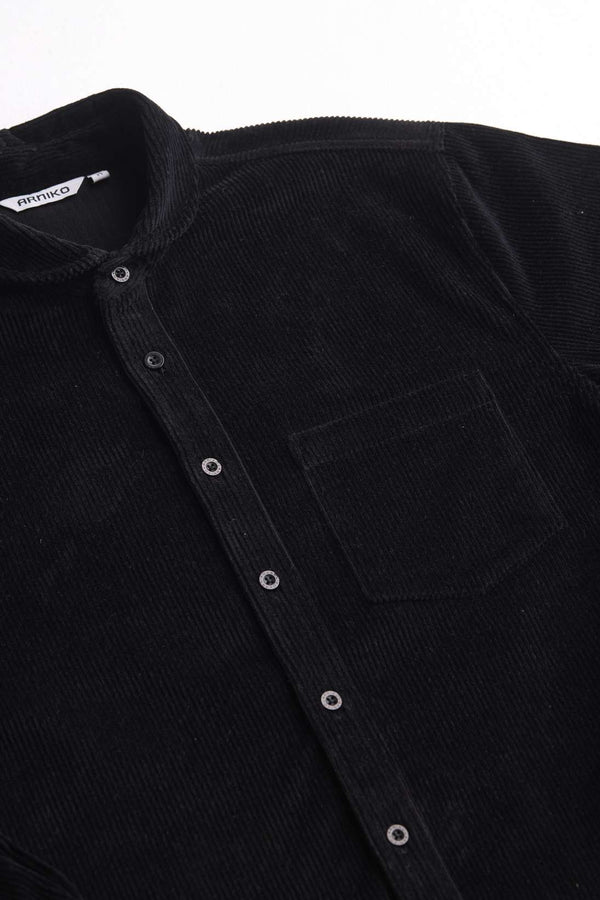 Arniko Durga Winter Cord Shirt Black Unisex Bio-Baumwolle schwarz