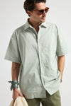 Trendsplant Mechanic Box Seaqual®Yarn Shirt Green Stripes Hemd Herren gestreift