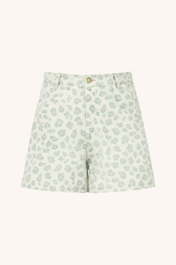 By-Bar June Green Cheetah Shorts Damen Print leo grün