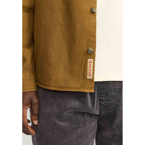 Revolution Casual Shirt Dustbrown Langarmhemd Herren braungelb