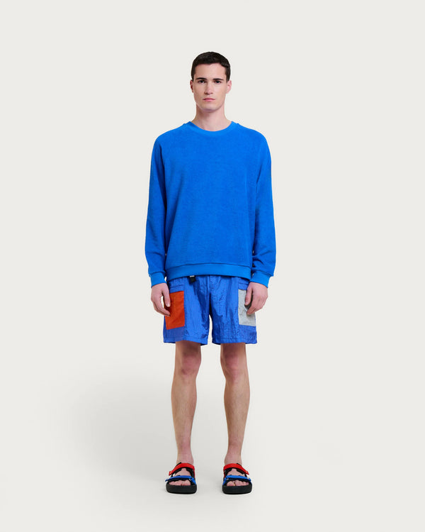 Homecore Aquae Cobalt Blue Frottee Sweatshirt Herren Blau