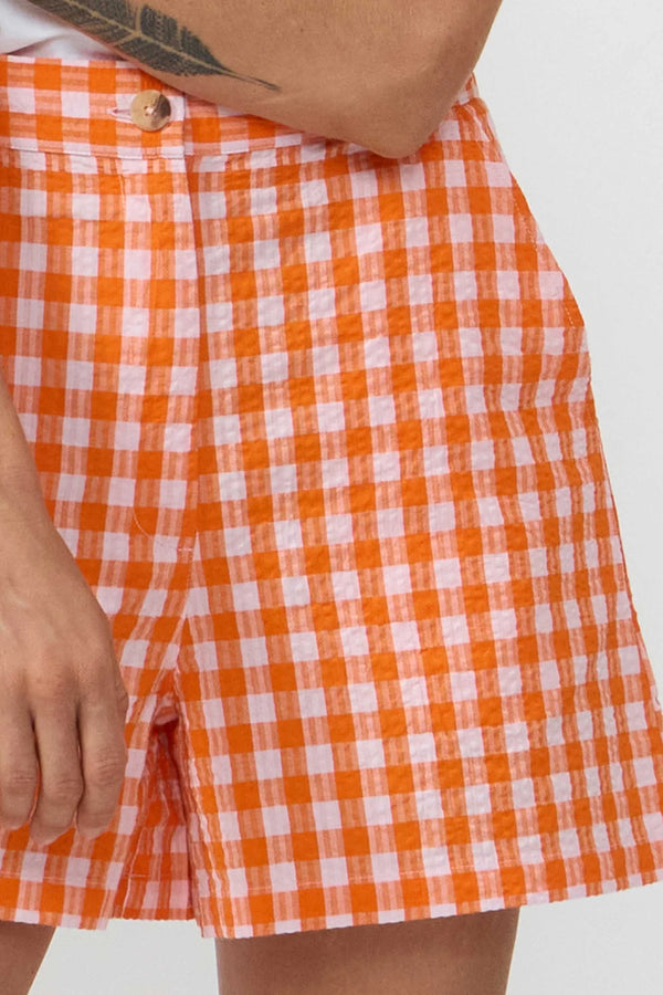 Suite 13 Check Orange Genie Shorts Damen orange