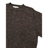 Harley of Scotland Wollpullover Dunkelbraun bunt meliert Detail von Ausschnitt und Strickstruktur