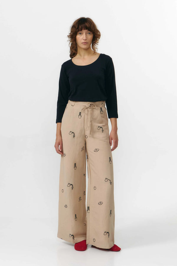 Suite 13 Ramala Embroidery Pants Hose Damen beige