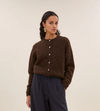 By-Bar Cleo Natural Cardigan Deep Brown Damen Strickjacke dunkelbraun