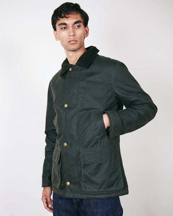 Brixtol Textiles Curtis Olive Herren Wachsjacke Wasserabweisend grün