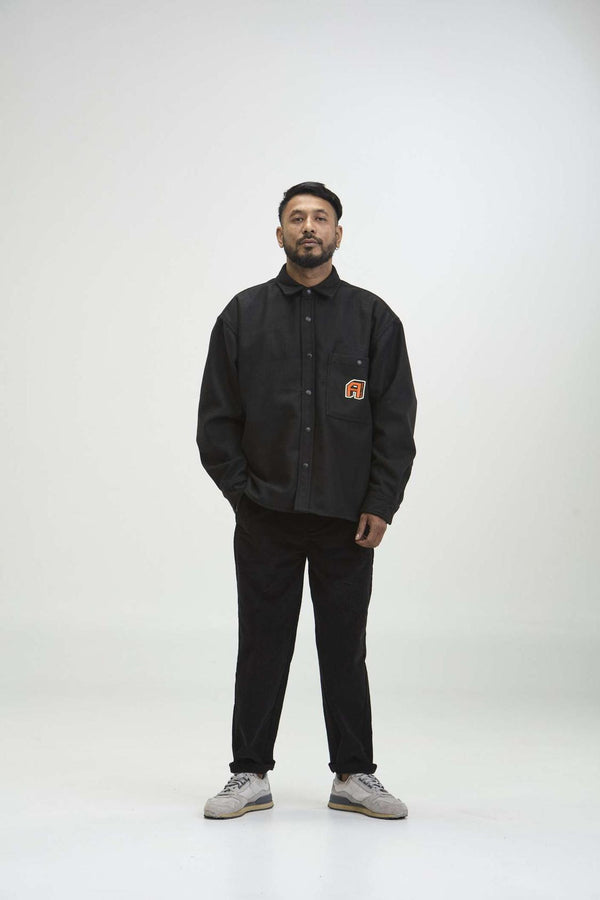 Arniko JP Overshirt Black Unisex Wollmix schwarz
