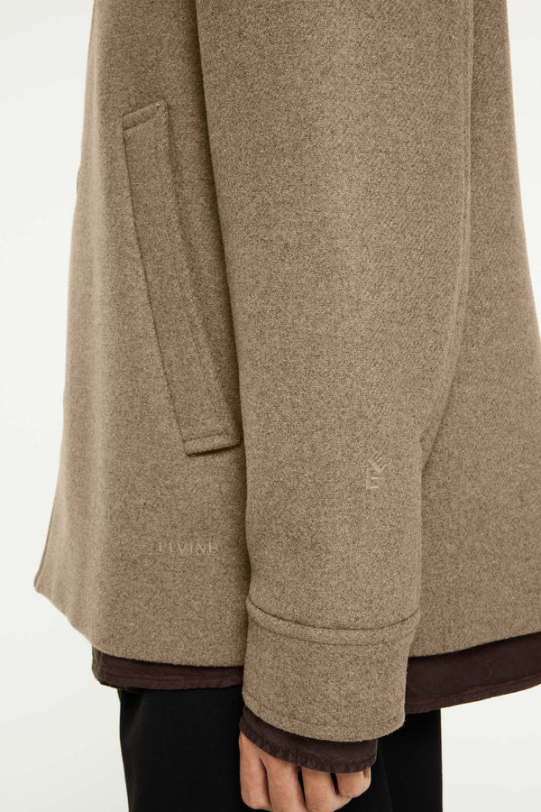 Elvine Ciaran Wool Coat Herren Winterjacke Wolle beige