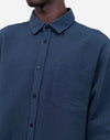 Olow Shirt Chemise Nago Bleu Nuit Hemd Herren blau