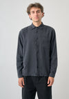 Cleptomanicx Blue Graphite Oversized Easy Shirt Hemd Herren grau