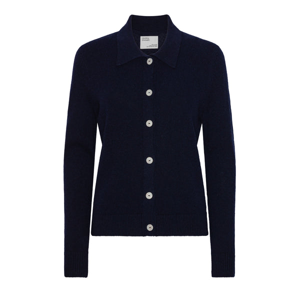 Colorful Standard Merino Wool Cardigan Navy Blue Damen Strickjacke blau