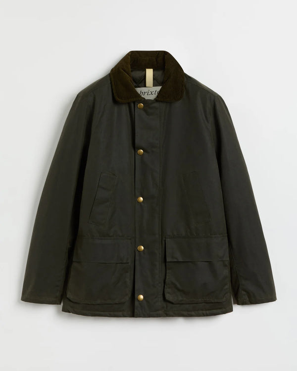 Brixtol Textiles Curtis Olive Herren Wachsjacke Wasserabweisend grün